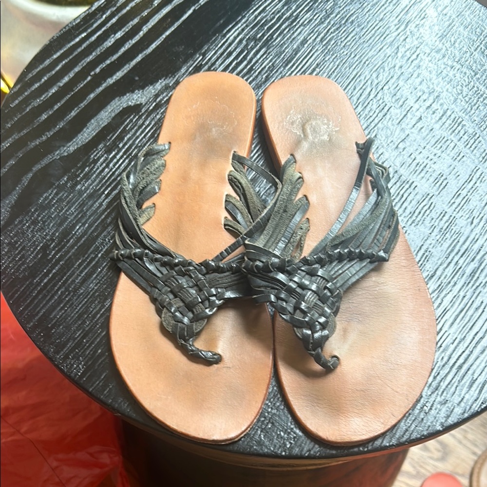 Ecote Black and Brown Braided Sandals